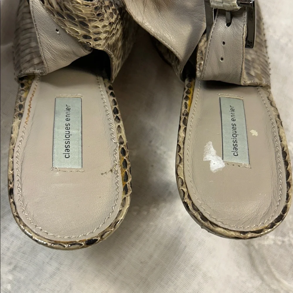 NWOT Classiques Entier python snake leather heels with hidden platform